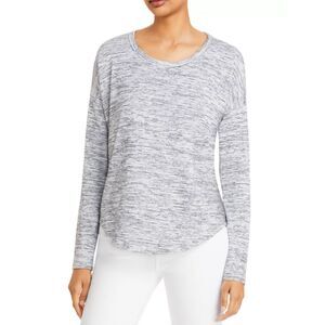 Rag & Bone Shirt S Women's Gray Striped Dolman Long Sleeve Knit Asymmetrical Hem
